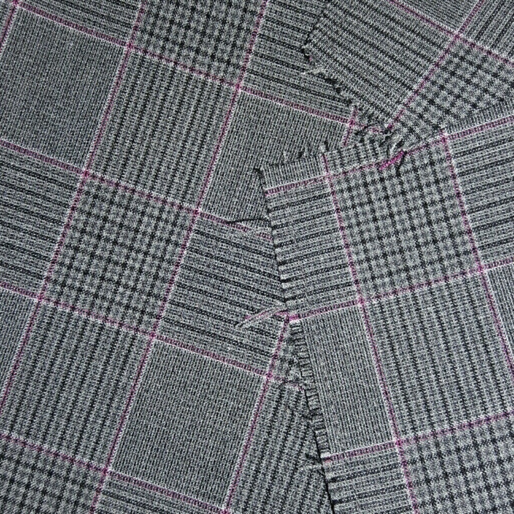 Grey Fitted Plaid Blazer w/ Distinctive Accents, XL - Picture 7 of 9